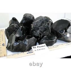 Obsidienne Noire Naturelle, en Vrac, Brut, Rugueuse, morceaux de 2 à 4 livres, boîtes de 10 à 30 livres