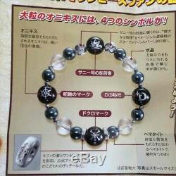 One Piece Bracelet Officiel Onyx Cristal Hématite Argent Made In Japan 1000 Seulement