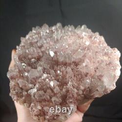 Pièce maîtresse de grands points de quartz d'hématite