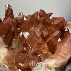 Pièce maîtresse en quartz hématite rouge de 9,5 lbs, minéral marocain