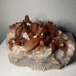 Pièce maîtresse en quartz hématite rouge de 9,5 lbs, minéral marocain