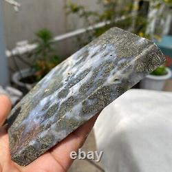 Pièce polie de cristal d'agate fleur de marcassite, nouvelle trouvaille, poids de 355g