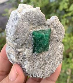 Pièce unique de spécimen de cristal d'émeraude du Pakistan (209 grammes)