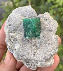 Pièce unique de spécimen de cristal d'émeraude du Pakistan (209 grammes)