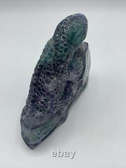 Pièces D'exposition D'art Décoratif De La Salamandre Sculptée De Fluorite Arc-en-ciel