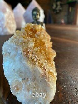 Prime Haute Qualité Citrine Druzy 99 Mini Géode Cluster Piece 610g H8xw11xd6cm