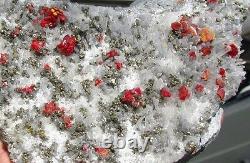 Realgar Crimson Red, Pyrite, Selenite - Clear Quartz Du Pérou. Pièce Maîtresse