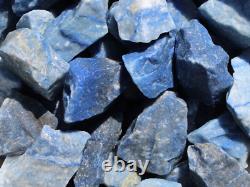 Roches brutes de quartz bleu pour polissage en gros options de 1LB