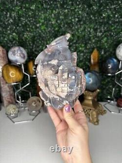 Sculptures de Cristal de Dragon en Agate Fleur, Pièce Déclaration