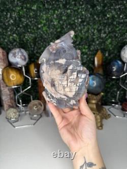 Sculptures de Cristal de Dragon en Agate Fleur, Pièce Déclaration