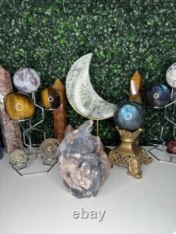 Sculptures de Cristal de Dragon en Agate Fleur, Pièce Déclaration