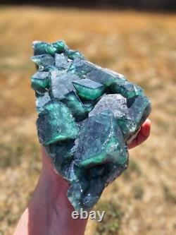 Spécimen de fluorite cubique verte de 5,89 lb, pièce incroyablement étincelante