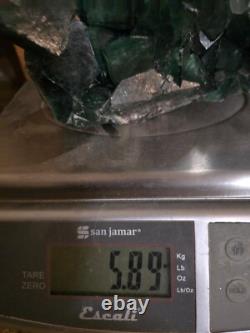Spécimen de fluorite cubique verte de 5,89 lb, pièce incroyablement étincelante