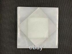 Station de charge en sélénite polie, plaque plate en cristal carré, tailles 3, 4 et 6