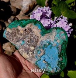 Superbe Chrysocolle - Malachite Minéral Naturel, Pièce Polie de 3lbs 14oz