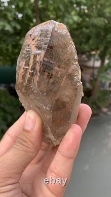 Superbe morceau de cristal de quartz fumé avec terminaison gravée du Pakistan