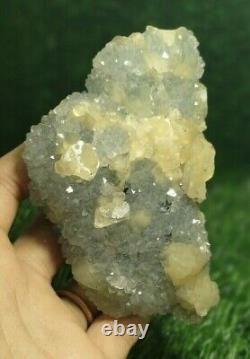 Superbe morceau de quartz mm avec amas de calcite fine pierre cristalline minérale 1539