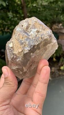 Superbe pièce de cristal de quartz fumé avec terminaison gravée du Pakistan