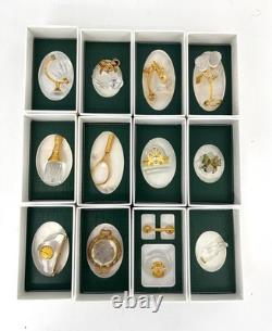 Swarovski 12 Pièces Miniatures Souvenirs en Cristal avec Accent Doré Collection # 2