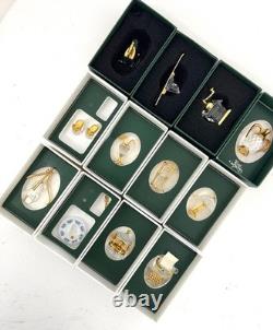 Swarovski 12 Pièces Miniatures Souvenirs en Cristal avec Accents Dorés Collection # 4
