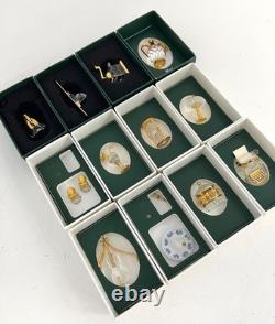Swarovski 12 Pièces Miniatures Souvenirs en Cristal avec Accents Dorés Collection # 4