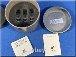 Swarovski Crystal 7474 Silver City Buildings Collection W Arbres Mib 10 Pièces