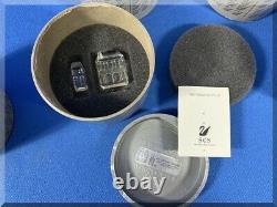 Swarovski Crystal 7474 Silver City Buildings Collection W Arbres Mib 10 Pièces