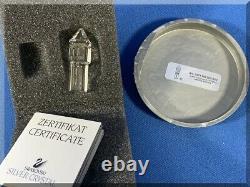 Swarovski Crystal 7474 Silver City Buildings Collection W Arbres Mib 10 Pièces