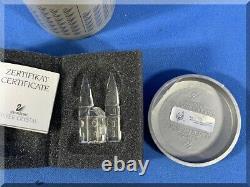 Swarovski Crystal 7474 Silver City Buildings Collection W Arbres Mib 10 Pièces