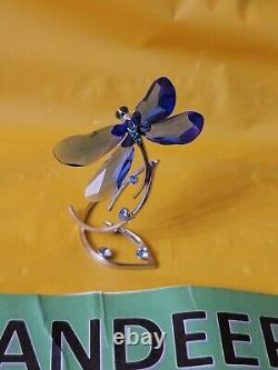 Swarovski Crystal Blue Dragonfly Insect Figurine Retraitée Scs Event Piece
