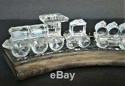 Swarovski Crystal Silver Complete Train Withwooden Track (7 Pieces)