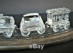 Swarovski Crystal Silver Complete Train Withwooden Track (7 Pieces)