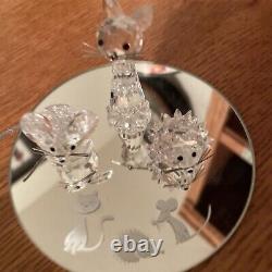 Swarovski Crystal Trois Pièces Chat, Souris, Hedgehog Crystal Miniatures