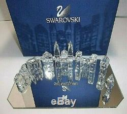 Swarovski Figurines Crystal City Avec Miroir De Présentation 9 Pièces
