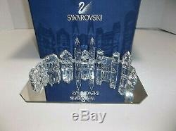 Swarovski Figurines Crystal City Avec Miroir De Présentation 9 Pièces