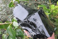 Tour En Cristal Obsidienne Verre De Protection Noir Pièce Naturelle Lave Mexique 2,329 K