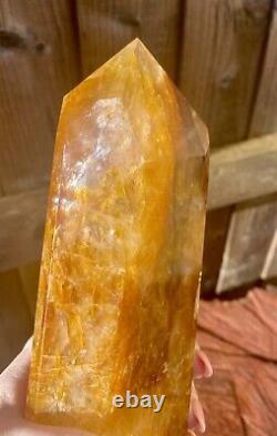 Tour XL de Cristal Golden Healer de Haute Qualité, Pièce Déclaration 21cm 1574g