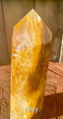 Tour XL de Cristal Golden Healer de Haute Qualité, Pièce Déclaration 21cm 1574g