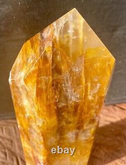 Tour XL de Cristal Golden Healer de Haute Qualité, Pièce Déclaration 21cm 1574g