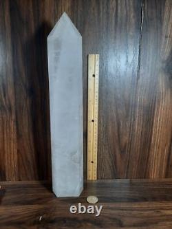 Tour en cristal de quartz clair de 6 lb 14,75 pièce maîtresse
