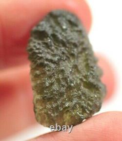 Très Rare Genuine Piece De Moldavite Naturel 4,55 Gms 2,9 X 1,7 CM Tektite #g