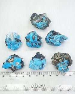 Turquoise brute naturelle avec pyrite (lot de 7 pièces)