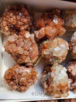 Vente En Gros 9,5 Lbs Red Aragonite Crystal Clusters Bulk Lot. 50 Pièces