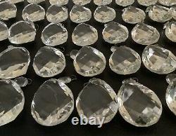 Vintage Huge Lot Lustre Verre Cristal Drop Pendentif Pendentif 80 Pièces