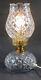 Vtg Waterford Crystal Tulip Shade 2 Pi&egrave;ces Hurricane Lamp 13 Irish &Eacute;lectrique A +++