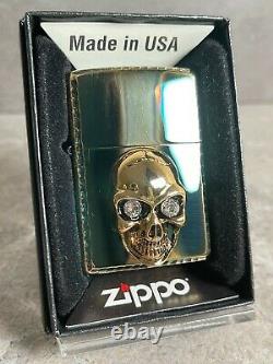 Zippo 3d Crâne En Cristal Martelé Pièce Stupéfiante
